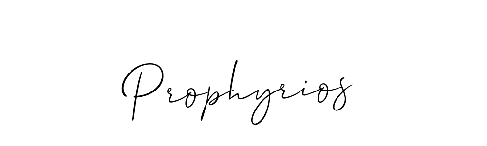 Make a beautiful signature design for name Prophyrios. With this signature (Allison_Script) style, you can create a handwritten signature for free. Prophyrios signature style 2 images and pictures png