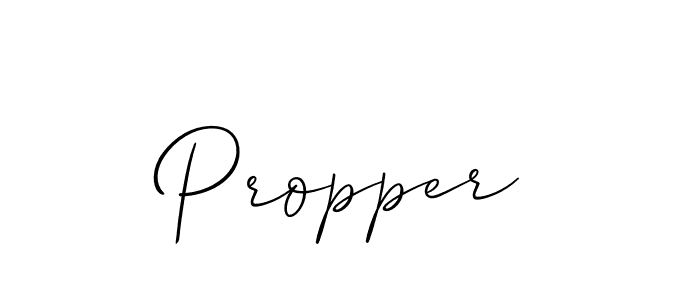 Make a beautiful signature design for name Propper. With this signature (Allison_Script) style, you can create a handwritten signature for free. Propper signature style 2 images and pictures png