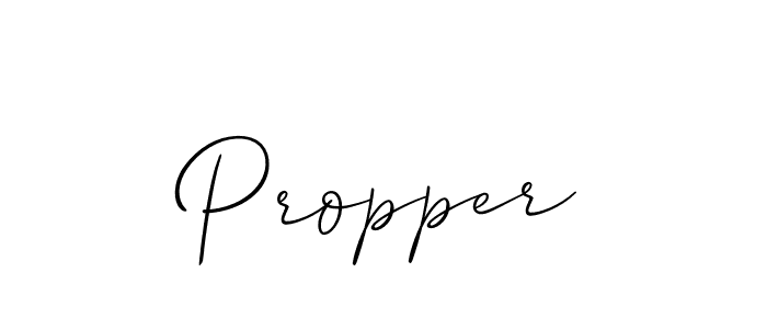 Make a beautiful signature design for name Propper. With this signature (Allison_Script) style, you can create a handwritten signature for free. Propper signature style 2 images and pictures png