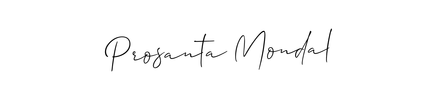 Design your own signature with our free online signature maker. With this signature software, you can create a handwritten (Allison_Script) signature for name Prosanta Mondal. Prosanta Mondal signature style 2 images and pictures png