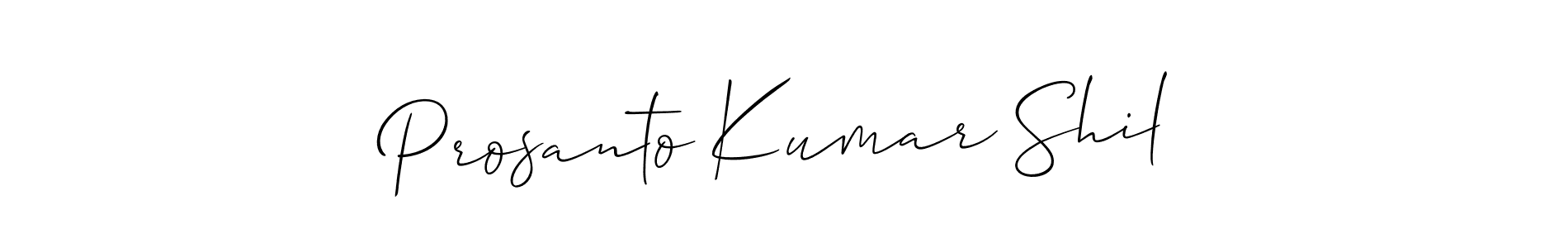 You should practise on your own different ways (Allison_Script) to write your name (Prosanto Kumar Shil) in signature. don't let someone else do it for you. Prosanto Kumar Shil signature style 2 images and pictures png