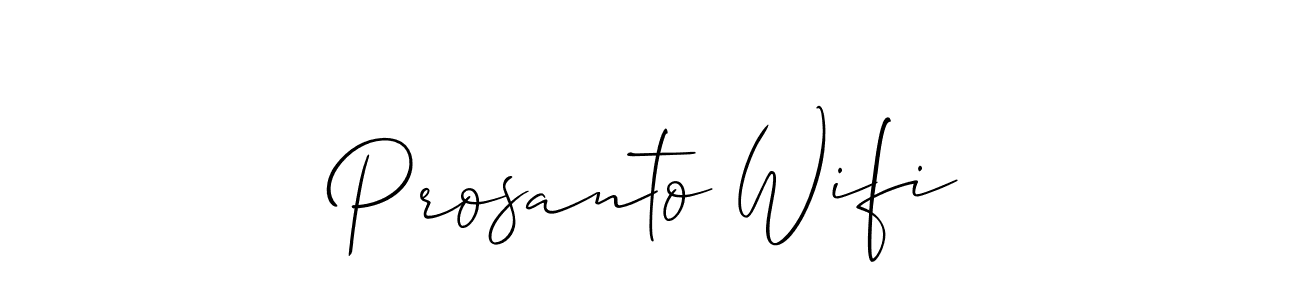 Also You can easily find your signature by using the search form. We will create Prosanto Wifi name handwritten signature images for you free of cost using Allison_Script sign style. Prosanto Wifi signature style 2 images and pictures png