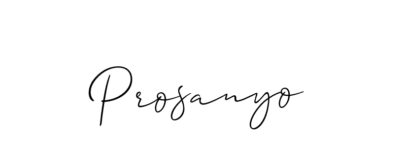 Make a short Prosanyo signature style. Manage your documents anywhere anytime using Allison_Script. Create and add eSignatures, submit forms, share and send files easily. Prosanyo signature style 2 images and pictures png