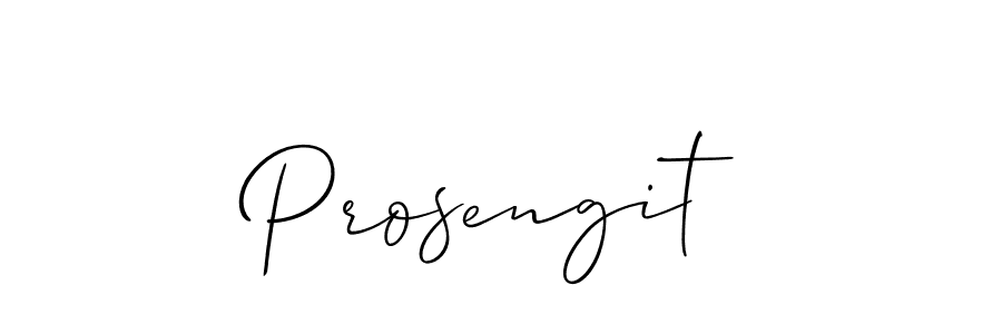 if you are searching for the best signature style for your name Prosengit. so please give up your signature search. here we have designed multiple signature styles  using Allison_Script. Prosengit signature style 2 images and pictures png