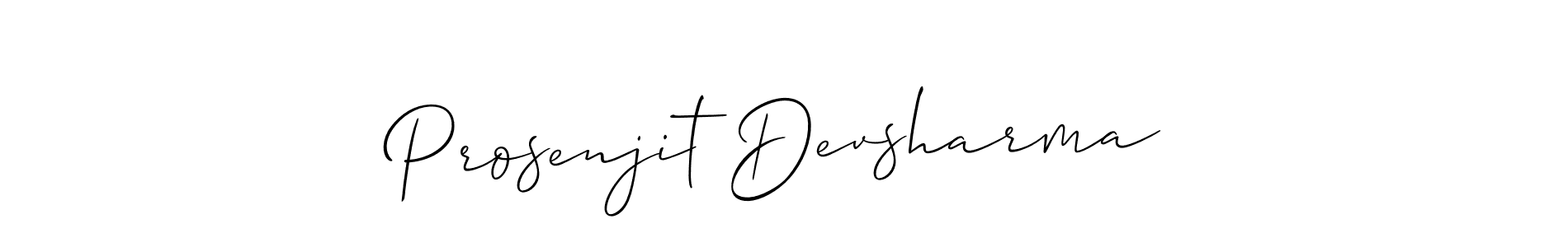 Create a beautiful signature design for name Prosenjit Devsharma. With this signature (Allison_Script) fonts, you can make a handwritten signature for free. Prosenjit Devsharma signature style 2 images and pictures png