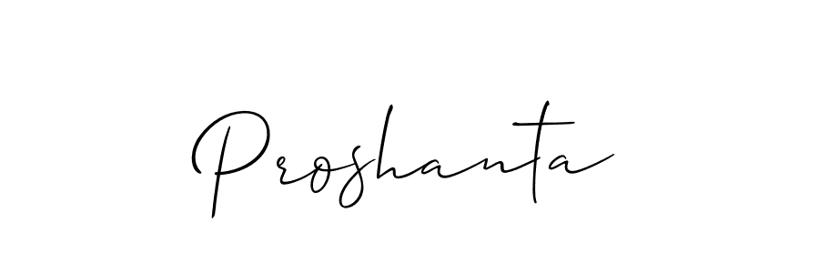 Design your own signature with our free online signature maker. With this signature software, you can create a handwritten (Allison_Script) signature for name Proshanta. Proshanta signature style 2 images and pictures png