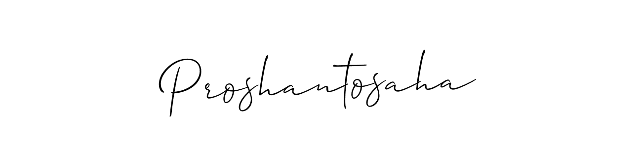 Make a short Proshantosaha signature style. Manage your documents anywhere anytime using Allison_Script. Create and add eSignatures, submit forms, share and send files easily. Proshantosaha signature style 2 images and pictures png