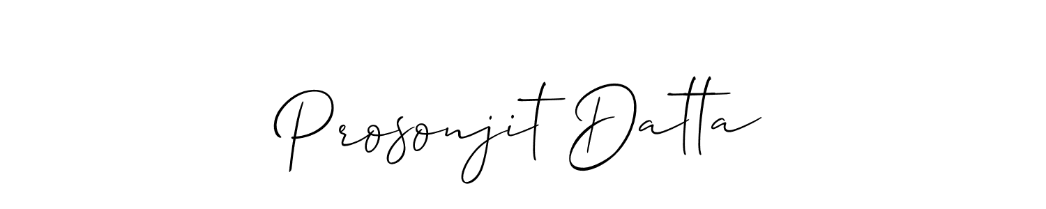 Create a beautiful signature design for name Prosonjit Datta. With this signature (Allison_Script) fonts, you can make a handwritten signature for free. Prosonjit Datta signature style 2 images and pictures png