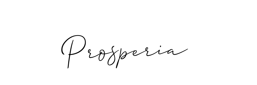 Use a signature maker to create a handwritten signature online. With this signature software, you can design (Allison_Script) your own signature for name Prosperia. Prosperia signature style 2 images and pictures png