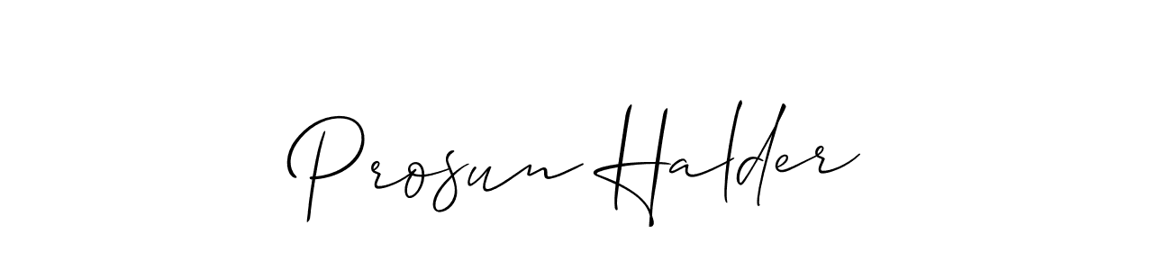 if you are searching for the best signature style for your name Prosun Halder. so please give up your signature search. here we have designed multiple signature styles  using Allison_Script. Prosun Halder signature style 2 images and pictures png