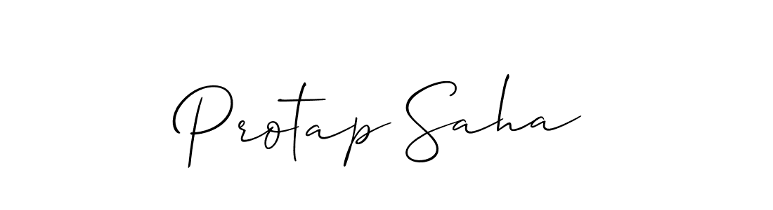 Design your own signature with our free online signature maker. With this signature software, you can create a handwritten (Allison_Script) signature for name Protap Saha. Protap Saha signature style 2 images and pictures png