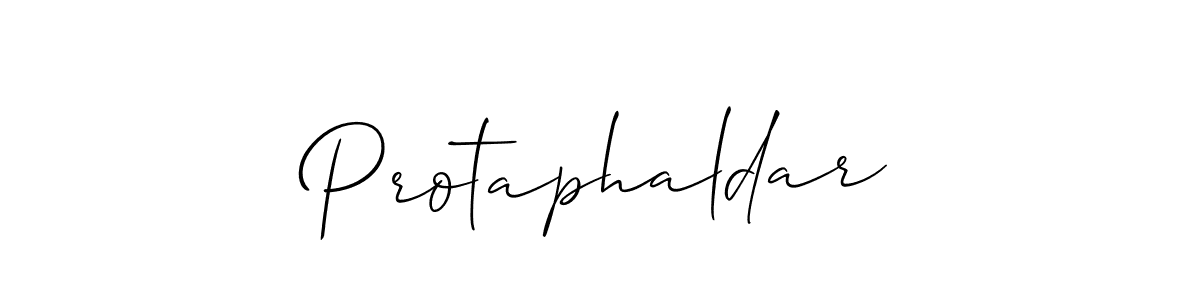 Design your own signature with our free online signature maker. With this signature software, you can create a handwritten (Allison_Script) signature for name Protaphaldar. Protaphaldar signature style 2 images and pictures png