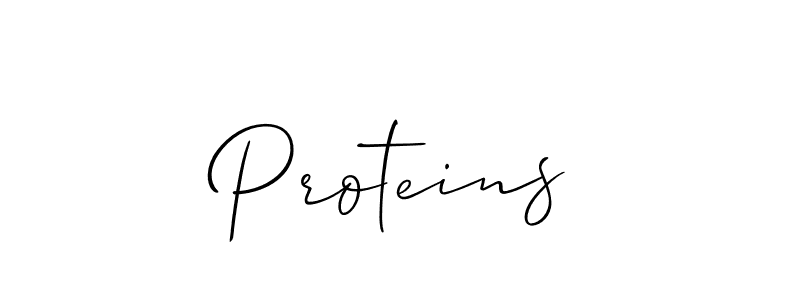 Use a signature maker to create a handwritten signature online. With this signature software, you can design (Allison_Script) your own signature for name Proteins. Proteins signature style 2 images and pictures png