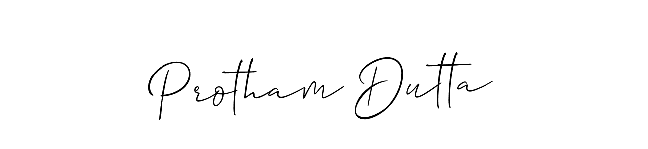 The best way (Allison_Script) to make a short signature is to pick only two or three words in your name. The name Protham Dutta include a total of six letters. For converting this name. Protham Dutta signature style 2 images and pictures png