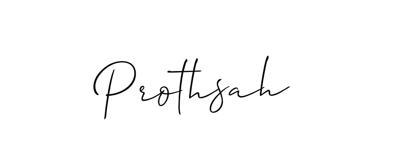 Make a beautiful signature design for name Prothsah. With this signature (Allison_Script) style, you can create a handwritten signature for free. Prothsah signature style 2 images and pictures png