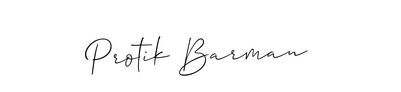 The best way (Allison_Script) to make a short signature is to pick only two or three words in your name. The name Protik Barman include a total of six letters. For converting this name. Protik Barman signature style 2 images and pictures png