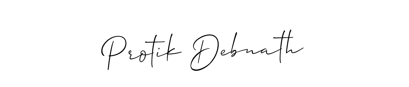 Use a signature maker to create a handwritten signature online. With this signature software, you can design (Allison_Script) your own signature for name Protik Debnath. Protik Debnath signature style 2 images and pictures png