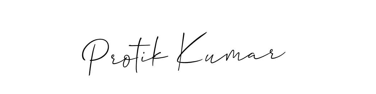 Allison_Script is a professional signature style that is perfect for those who want to add a touch of class to their signature. It is also a great choice for those who want to make their signature more unique. Get Protik Kumar name to fancy signature for free. Protik Kumar signature style 2 images and pictures png