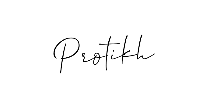 It looks lik you need a new signature style for name Protikh. Design unique handwritten (Allison_Script) signature with our free signature maker in just a few clicks. Protikh signature style 2 images and pictures png