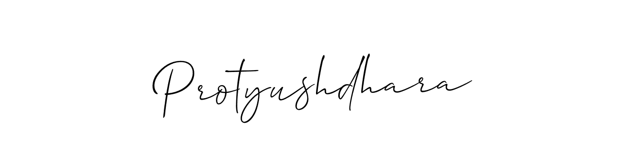 Allison_Script is a professional signature style that is perfect for those who want to add a touch of class to their signature. It is also a great choice for those who want to make their signature more unique. Get Protyushdhara name to fancy signature for free. Protyushdhara signature style 2 images and pictures png