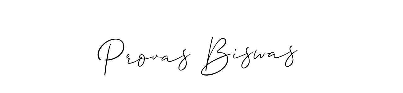 Allison_Script is a professional signature style that is perfect for those who want to add a touch of class to their signature. It is also a great choice for those who want to make their signature more unique. Get Provas Biswas name to fancy signature for free. Provas Biswas signature style 2 images and pictures png