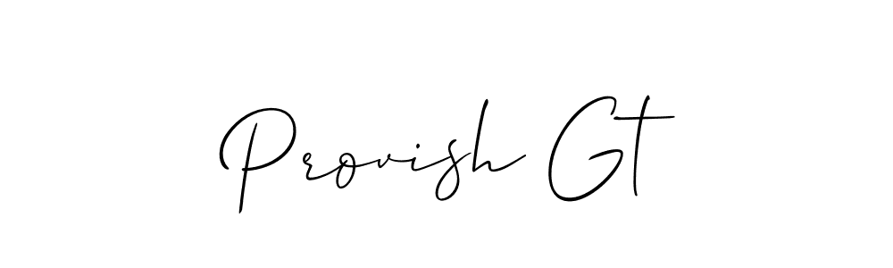 How to Draw Provish Gt signature style? Allison_Script is a latest design signature styles for name Provish Gt. Provish Gt signature style 2 images and pictures png