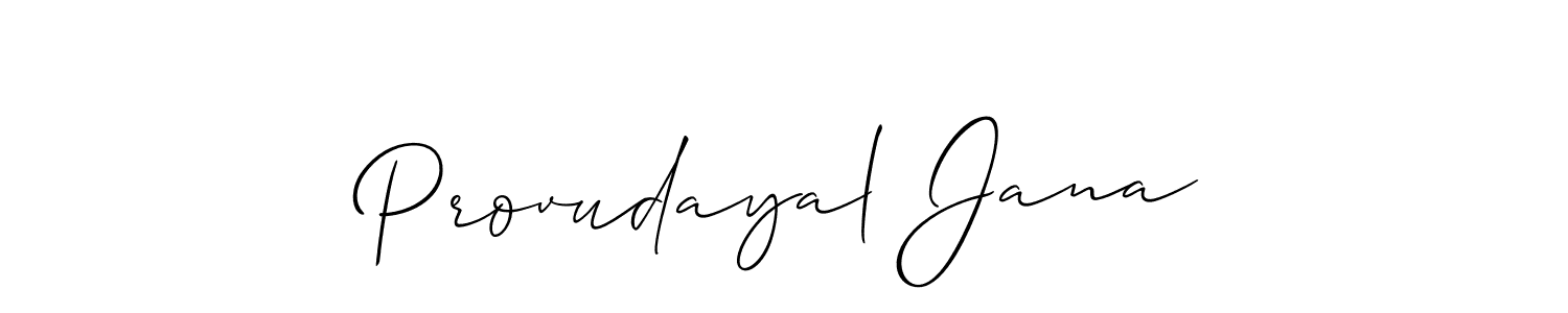 How to make Provudayal Jana signature? Allison_Script is a professional autograph style. Create handwritten signature for Provudayal Jana name. Provudayal Jana signature style 2 images and pictures png