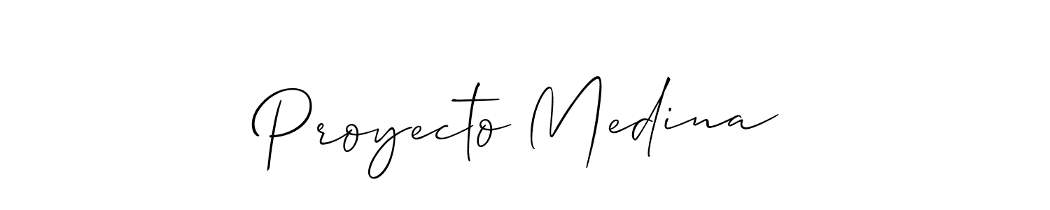 Make a beautiful signature design for name Proyecto Medina. With this signature (Allison_Script) style, you can create a handwritten signature for free. Proyecto Medina signature style 2 images and pictures png