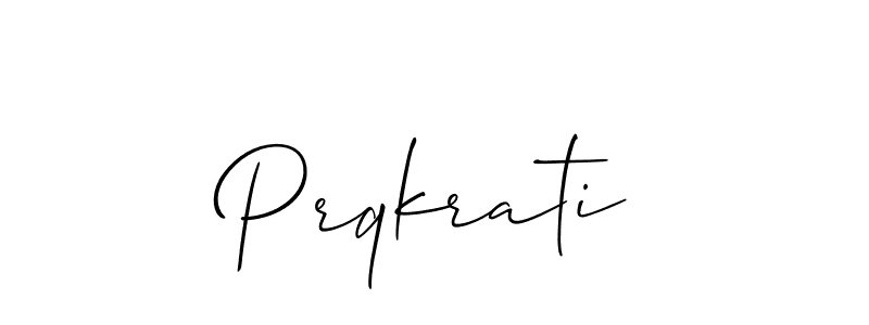 The best way (Allison_Script) to make a short signature is to pick only two or three words in your name. The name Prqkrati include a total of six letters. For converting this name. Prqkrati signature style 2 images and pictures png