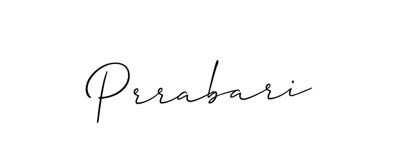 The best way (Allison_Script) to make a short signature is to pick only two or three words in your name. The name Prrabari include a total of six letters. For converting this name. Prrabari signature style 2 images and pictures png