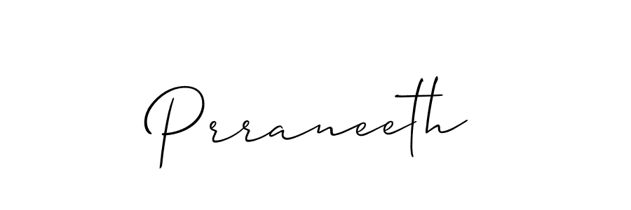 Prraneeth stylish signature style. Best Handwritten Sign (Allison_Script) for my name. Handwritten Signature Collection Ideas for my name Prraneeth. Prraneeth signature style 2 images and pictures png