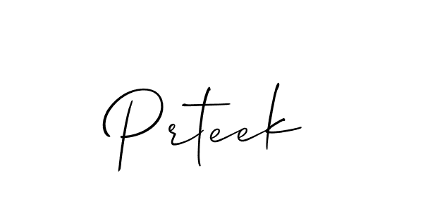 How to make Prteek name signature. Use Allison_Script style for creating short signs online. This is the latest handwritten sign. Prteek signature style 2 images and pictures png