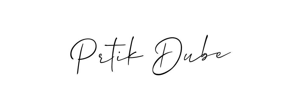 Make a beautiful signature design for name Prtik Dube. With this signature (Allison_Script) style, you can create a handwritten signature for free. Prtik Dube signature style 2 images and pictures png