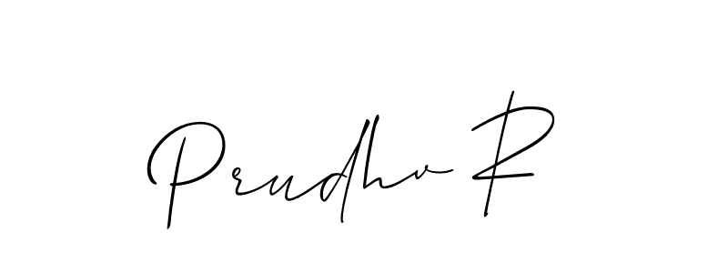 Allison_Script is a professional signature style that is perfect for those who want to add a touch of class to their signature. It is also a great choice for those who want to make their signature more unique. Get Prudhv R name to fancy signature for free. Prudhv R signature style 2 images and pictures png