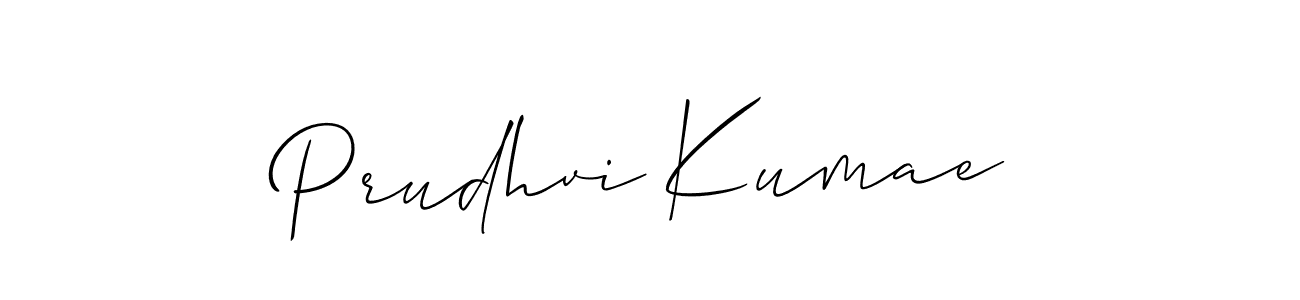 How to make Prudhvi Kumae name signature. Use Allison_Script style for creating short signs online. This is the latest handwritten sign. Prudhvi Kumae signature style 2 images and pictures png