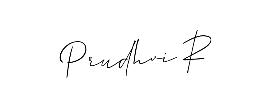Use a signature maker to create a handwritten signature online. With this signature software, you can design (Allison_Script) your own signature for name Prudhvi R. Prudhvi R signature style 2 images and pictures png