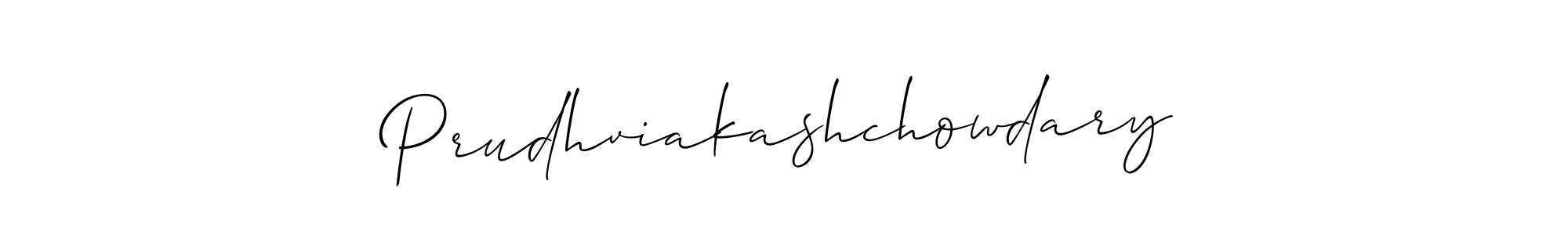 How to make Prudhviakashchowdary signature? Allison_Script is a professional autograph style. Create handwritten signature for Prudhviakashchowdary name. Prudhviakashchowdary signature style 2 images and pictures png