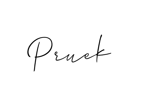 Design your own signature with our free online signature maker. With this signature software, you can create a handwritten (Allison_Script) signature for name Pruek. Pruek signature style 2 images and pictures png