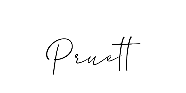 Allison_Script is a professional signature style that is perfect for those who want to add a touch of class to their signature. It is also a great choice for those who want to make their signature more unique. Get Pruett name to fancy signature for free. Pruett signature style 2 images and pictures png
