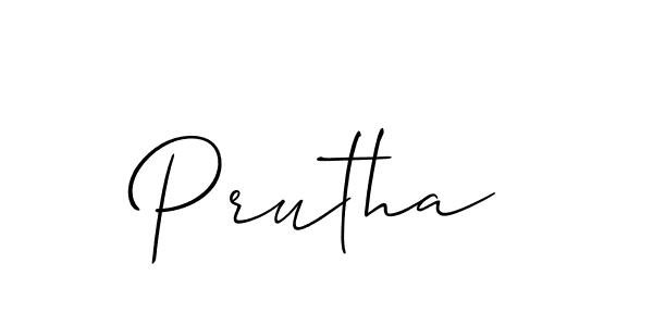 Design your own signature with our free online signature maker. With this signature software, you can create a handwritten (Allison_Script) signature for name Prutha. Prutha signature style 2 images and pictures png