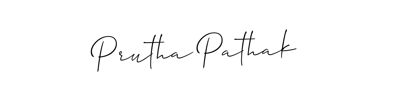 Prutha Pathak stylish signature style. Best Handwritten Sign (Allison_Script) for my name. Handwritten Signature Collection Ideas for my name Prutha Pathak. Prutha Pathak signature style 2 images and pictures png