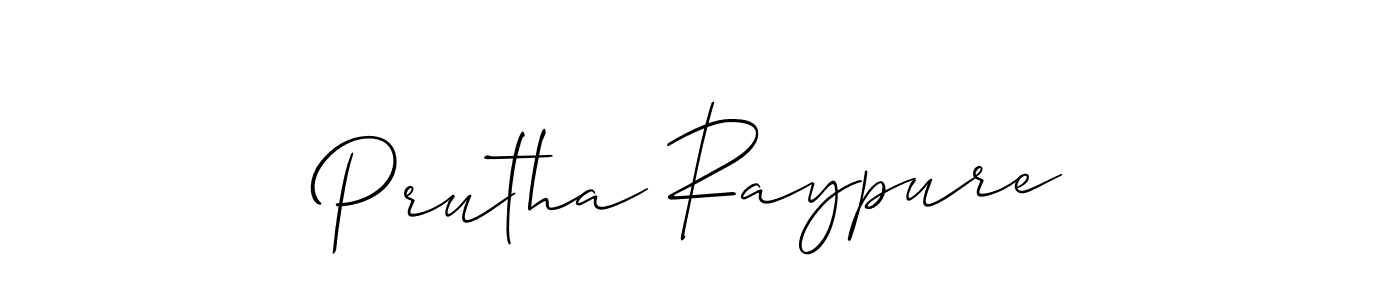 You should practise on your own different ways (Allison_Script) to write your name (Prutha Raypure) in signature. don't let someone else do it for you. Prutha Raypure signature style 2 images and pictures png