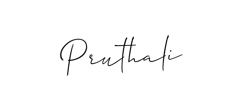 How to Draw Pruthali signature style? Allison_Script is a latest design signature styles for name Pruthali. Pruthali signature style 2 images and pictures png