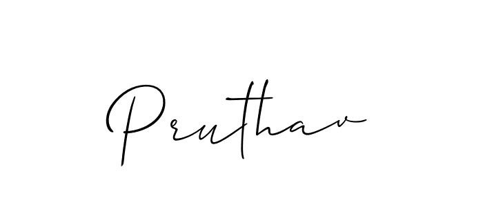 It looks lik you need a new signature style for name Pruthav. Design unique handwritten (Allison_Script) signature with our free signature maker in just a few clicks. Pruthav signature style 2 images and pictures png