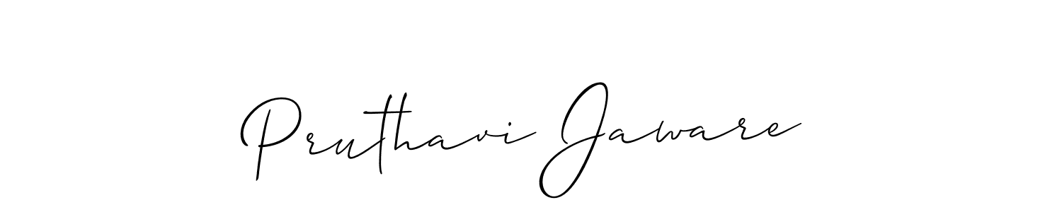 It looks lik you need a new signature style for name Pruthavi Jaware. Design unique handwritten (Allison_Script) signature with our free signature maker in just a few clicks. Pruthavi Jaware signature style 2 images and pictures png