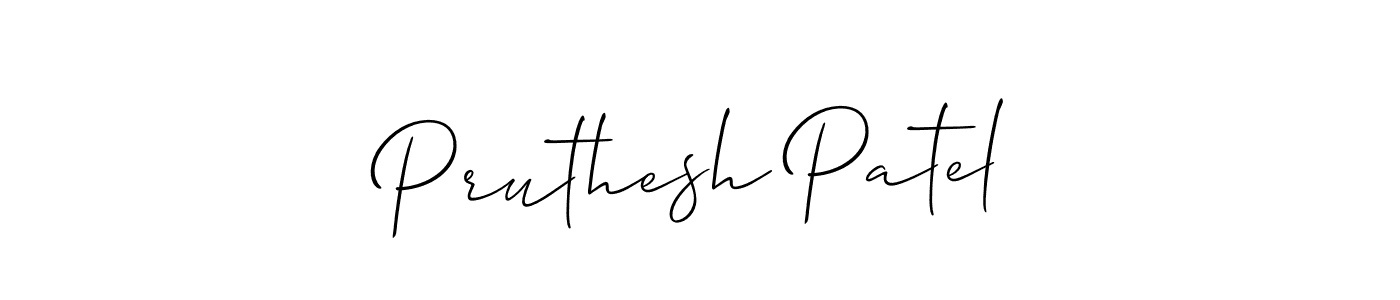 How to make Pruthesh Patel name signature. Use Allison_Script style for creating short signs online. This is the latest handwritten sign. Pruthesh Patel signature style 2 images and pictures png