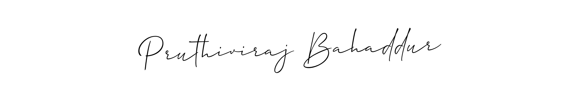 Create a beautiful signature design for name Pruthiviraj Bahaddur. With this signature (Allison_Script) fonts, you can make a handwritten signature for free. Pruthiviraj Bahaddur signature style 2 images and pictures png