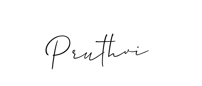 Pruthvi stylish signature style. Best Handwritten Sign (Allison_Script) for my name. Handwritten Signature Collection Ideas for my name Pruthvi. Pruthvi signature style 2 images and pictures png