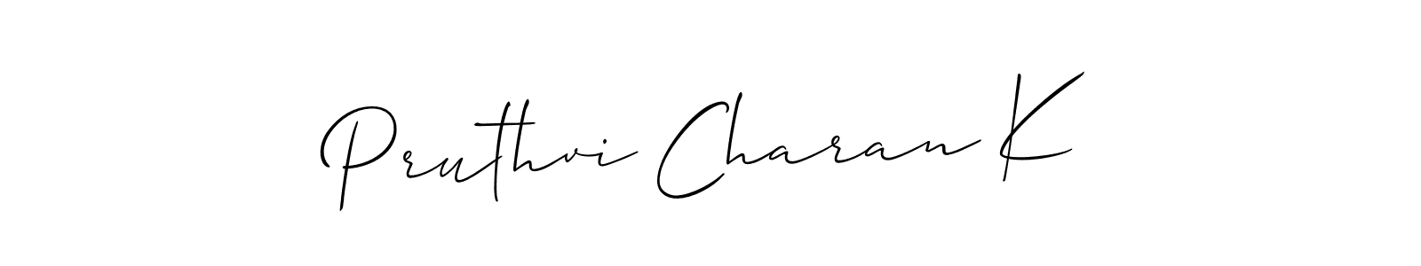Make a beautiful signature design for name Pruthvi Charan K. Use this online signature maker to create a handwritten signature for free. Pruthvi Charan K signature style 2 images and pictures png