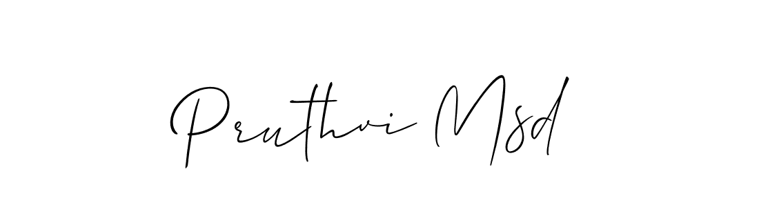 Best and Professional Signature Style for Pruthvi Msd. Allison_Script Best Signature Style Collection. Pruthvi Msd signature style 2 images and pictures png